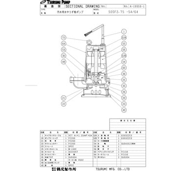 50SF2.75 汚水用水中うず巻きポンプ SF型 1台 鶴見製作所 【通販サイト