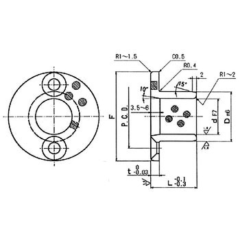 オイルレスフランジカーボン皿ボルト穴付ブッシュ ノーブランド