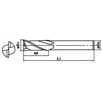 2MSD4100 2枚刃 汎用エンドミル ミディアム刃 1本 三菱マテリアル