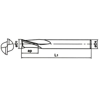 2枚刃 キー溝用エンドミル 三菱マテリアル スクエアハイスエンドミル