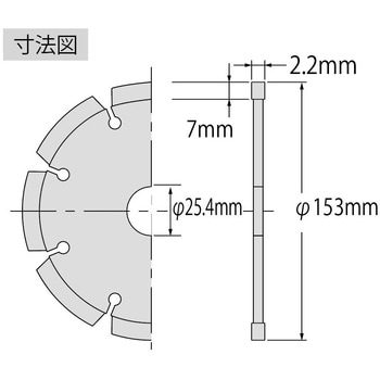 ダイヤモンドホイール 「切断王」(乾式) 外径152mm SA150