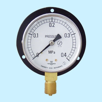 BT 3/8G 75×0.4MPa 普通型圧力計(立形・つば付) 1台 山本計器 【通販