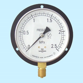 BT 3/8G 100×2.5MPa 普通型圧力計(立形・つば付) 1台 山本計器 【通販モノタロウ】