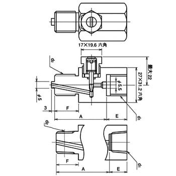 Fd10 491 ダンプナー 黄銅製 メスg1 2 オスr1 2 1個 長野計器 通販サイトmonotaro