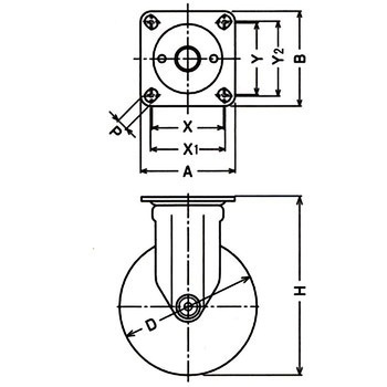 静音(騒音防止)タイプキャスター 420SRP - ハンマーキャスター