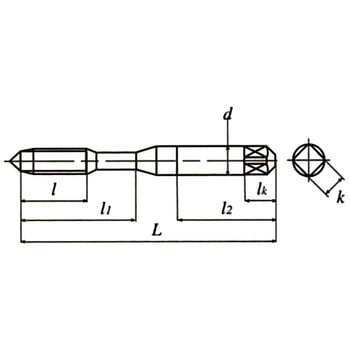 LS-SP P2 L150 M4×0.7 ロングスパイラルタップ(メートルねじ用) LS-SP