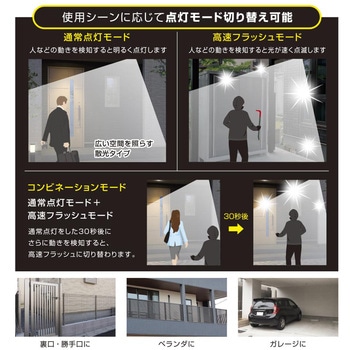 防犯センサーライト 乾電池式 オーム電機