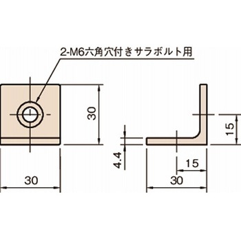 アルミ構造材(item Line6) ジョイントブラケット6 L6-JBT3030N - イマオコーポレーション