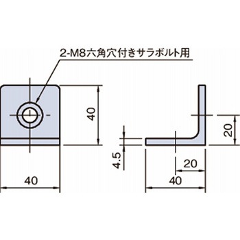 アルミ構造材(item Line8) ジョイントブラケット JBT4040N イマオコーポレーション