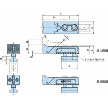 クランプ&ストッパー アジャストサイドクランプ(T溝タイプ) BJ102-T BJ102-16030T - イマオコーポレーション