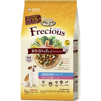 グラン・デリ Frecious アダルト成犬用 低脂肪設計 チキン&小魚入り ユニ・チャーム