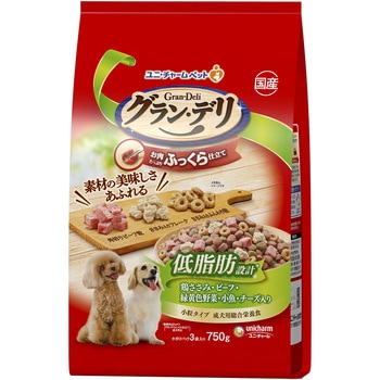 グラン・デリ ふっくら仕立て 低脂肪 鶏ささみ・ビーフ・緑黄色野菜・小魚・チーズ・角切りビーフ粒入り ユニ・チャーム