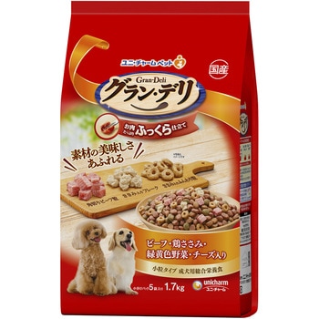 グラン・デリ ふっくら仕立て ビーフ・鶏ささみ・緑黄色野菜・チーズ・角切りビーフ粒入り ユニ・チャーム