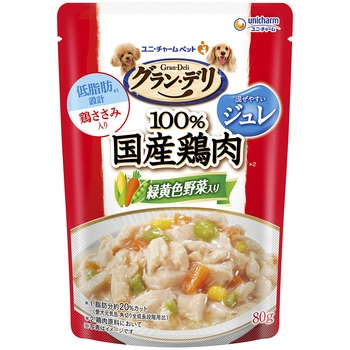 グラン・デリ 100%国産鶏肉パウチ ジュレ 成犬用 緑黄色野菜入り ユニ・チャーム
