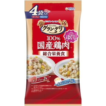 グラン・デリ 100%国産鶏肉パウチ 総合栄養食ほぐし 成犬用 ビーフ入り&なんこつ入り ユニ・チャーム