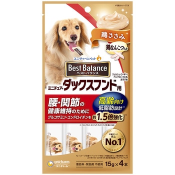 ベストバランスおやつ ミニチュア・ダックスフンド用 高齢向け 鶏ささみ 鶏なんこつ入り ユニ・チャーム