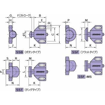 クランプ&ストッパー スプリングストップ SSB・SSF・SST SSF-M5 イマオコーポレーション