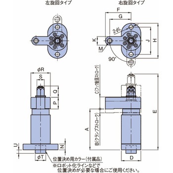 クランプ&ストッパー スイングクランプ(スパイラルタイプ) PTSW2 PTSW2-12NR イマオコーポレーション