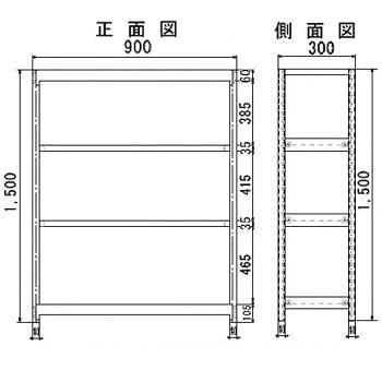 軽中量ラック 耐荷重200kgタイプ 連結 間口1800×奥行600×高さ1500mm 4