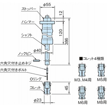 位置決めピン ノックレス NKL NKL-40 イマオコーポレーション