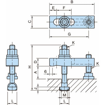 クランプ&ストッパー スロットストラップセット(T溝タイプ) BJ156-B-T BJ156-12100B1-T イマオコーポレーション