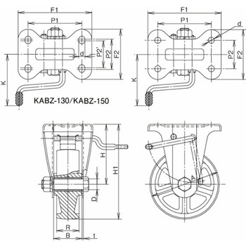 ステンレス製キャスター ステンレス製ストッパー付固定キャスター KABZ PNDKABZL-150 ウカイ(岐阜産研工業)