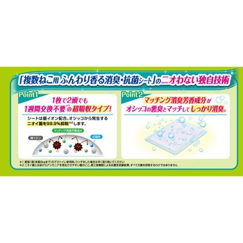 デオトイレ 複数ねこ用 ふんわり香る消臭・抗菌シート ナチュラルガーデンの香り ユニ・チャーム