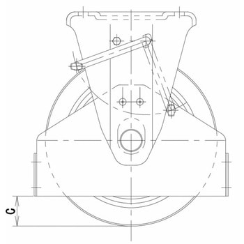 防護カバー付きキャスター 中荷重用 ストッパー付固定キャスター KBZ SUWKBZ-200-C35 ウカイ(岐阜産研工業)
