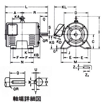 三相200V脚取付防滴保護型