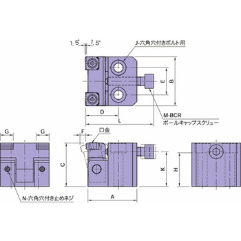 クランプ&ストッパー ワイドジョーサイドクランプ CP102 CP102-12060 イマオコーポレーション