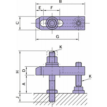 クランプ&ストッパー 溝付きストラップセット(Bタイプ) BJ153-B BJ153-12160B1 イマオコーポレーション