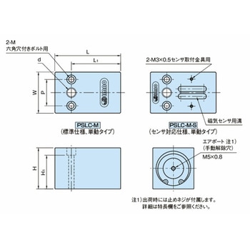 ワンタッチスライドロック エアシャフトクランパー(中荷重) PSLC-M・PSLC-M-S PSLC25-3M-S イマオコーポレーション