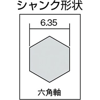 NMS-13G ナイスマイティ ステップドリル 六角軸2枚刃チタン