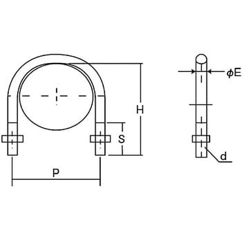 TPCU-BT25A-S PCU用UボルトW3/8ステンレス 1個 TRUSCO 【通販サイト