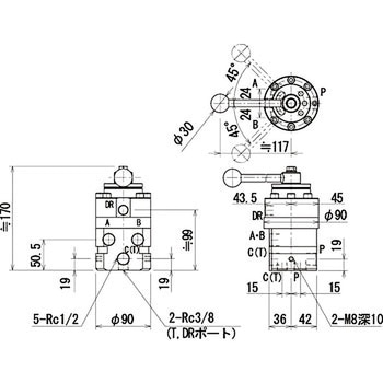 4方3位置弁 RIKEN(理研機器)