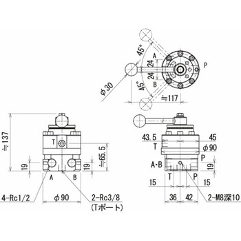 4方3位置弁 RIKEN(理研機器)
