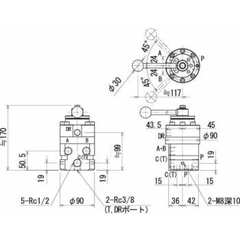 4方3位置弁 RIKEN(理研機器)
