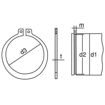 ボルトンパック スナップリング(軸用)(バネ用鋼、HRC44～53) TRUSCO