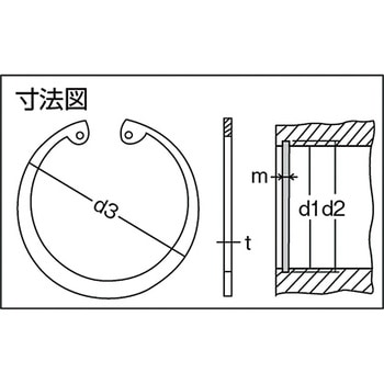 B33-0028 スナップリング(穴用) TRUSCO 呼び径R-28 1パック(17個) B33