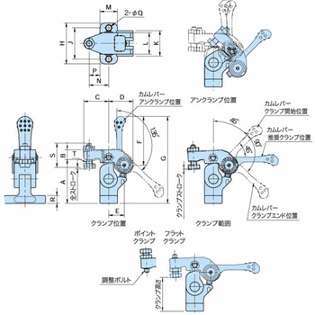 ワンタッチクランプ リトラクトクランプ(カムレバータイプ) QLRE QLRE100 イマオコーポレーション