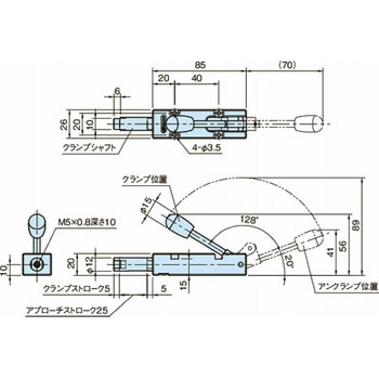 ワンタッチクランプ 精密ストレートクランプ(トグルタイプ) QLPCT QLPCT20-13 イマオコーポレーション