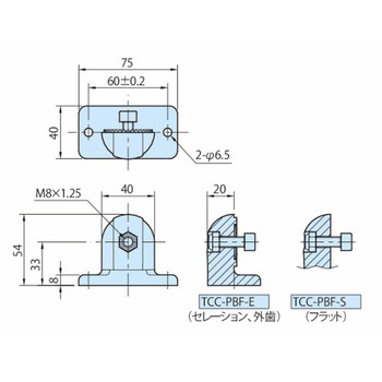 パイプジョイントクランプ TCC ヒンジジョイントベース TCC-PBF TCC30-PBF-S-G イマオコーポレーション