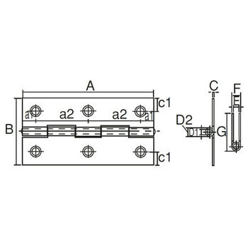 ST-550-64 ステンレス製薄口蝶番 1袋(10個) TRUSCO 【通販サイトMonotaRO】