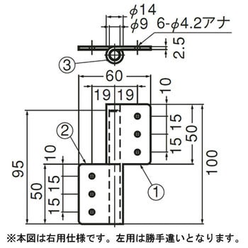 ステンレス抜き差し旗蝶番 TRUSCO