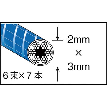 CWP-2S20 PVC被覆メッキ付ワイヤーロープ 1本 TRUSCO 【通販サイト