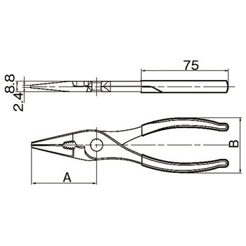 ロングノーズプライヤー160 TRUSCO