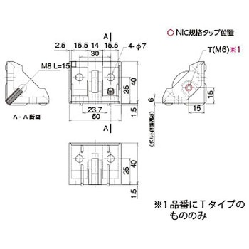 M6 アースブラケット 60 タイプ NIC(エヌアイシ・オートテック)