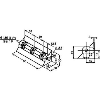 M6 ブロックブラケット 3085 タイプ NIC(エヌアイシ・オートテック)