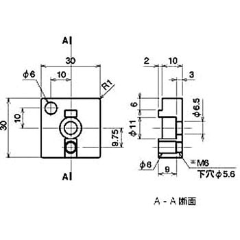 M6 コーナー用エンドコネクタ 3030 タイプ NIC(エヌアイシ・オートテック)