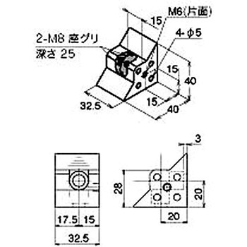 M8 ブロックブラケット 4035-C5 タイプ NIC(エヌアイシ・オートテック)